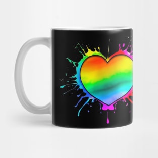 colorful heart paint splatter design Mug